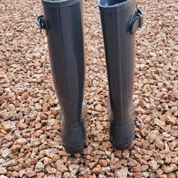 HUNTER Adjustable Back Gloss Waterproof Rain Boot 9US 7UK EU40/41 - Picture 4 of 9